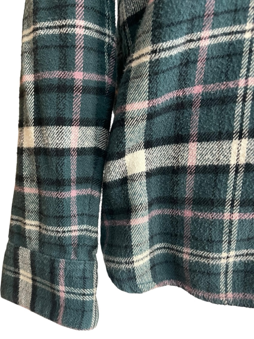 Madewell Flannel Classic Ex-Boyfriend Shirt Green - Picture 5 of 16